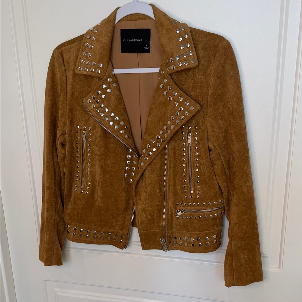 Tan Suede Studded Jacket